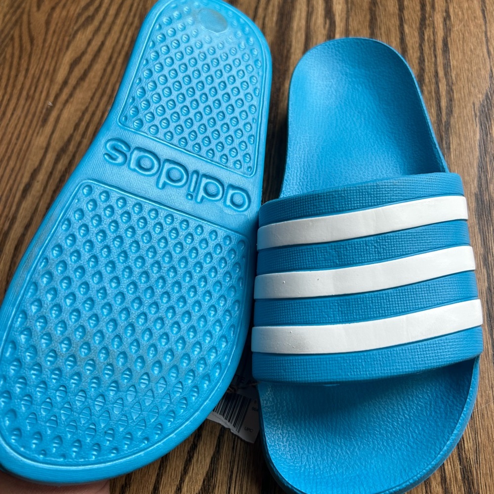 Adidas Aqua and White Slide Sandals - Picture 2 of 5